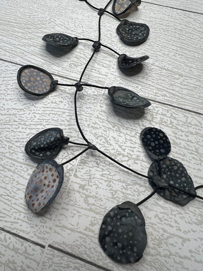 Speckled Fabric and Rubber Necklace