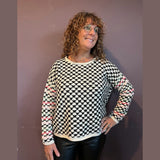 Checkered Crewneck Sweater