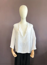 V-Neck Frayed Top