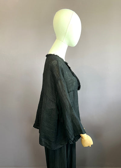 V-Neck Frayed Top