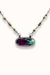 Ruby Zoisite Oval Disc Necklace