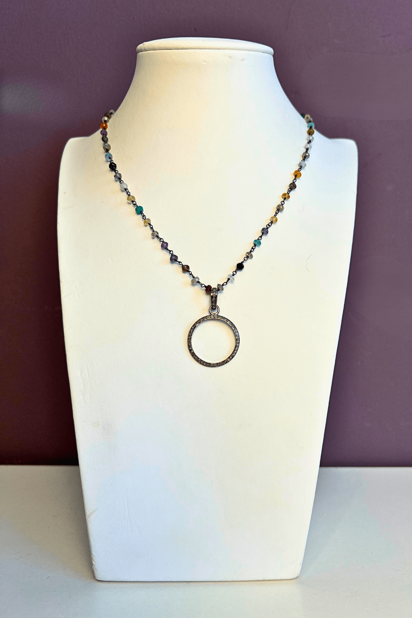 Open Diamond Circle Necklace
