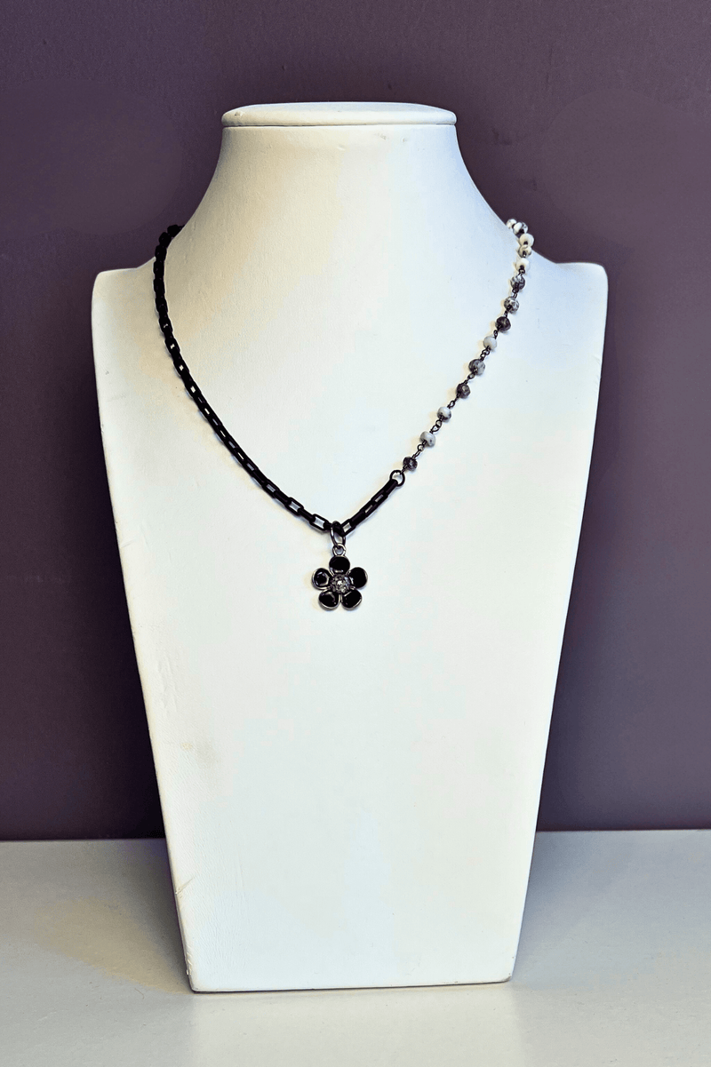 Opal Chain Flower Necklace