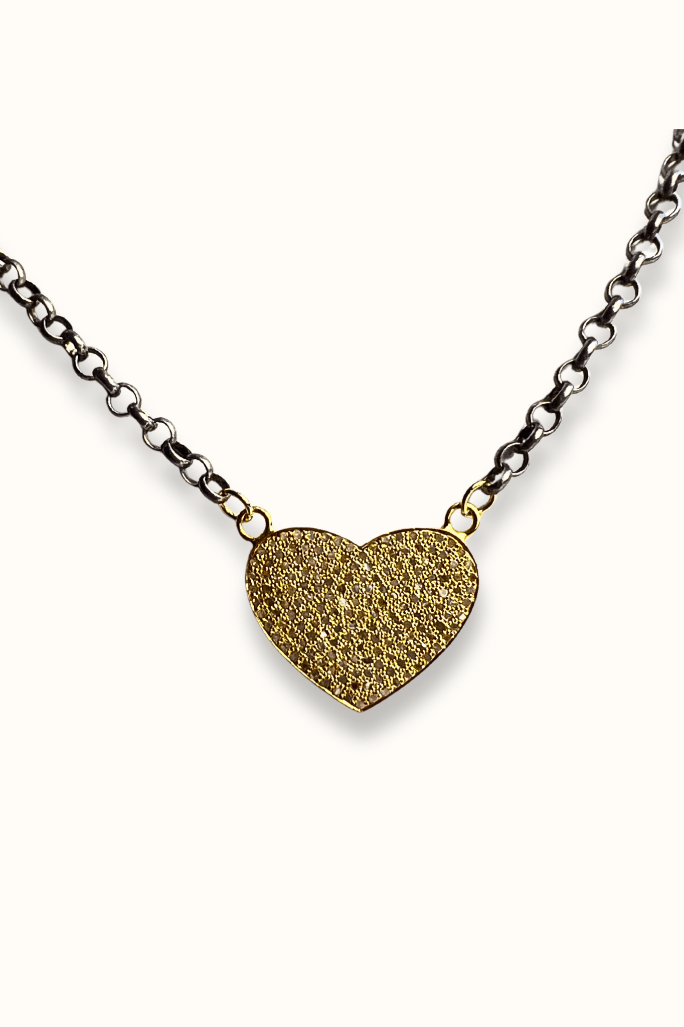 Pavé Diamond Vermeil Heart Necklace