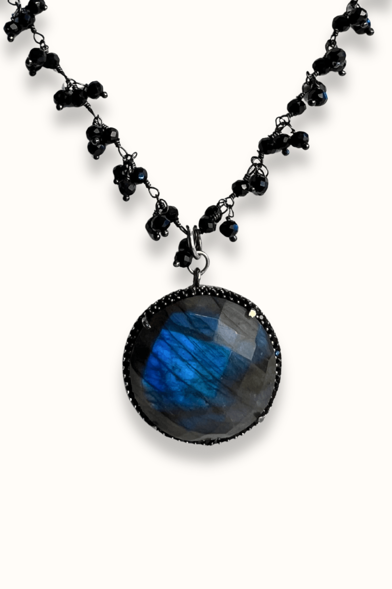 Large Labradorite Disc Necklace