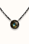 Small Labradorite Disc Necklace