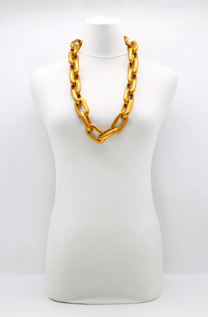 Long Wooden Chain Necklace