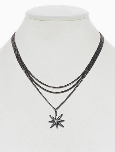 Layered Pave Star Necklace