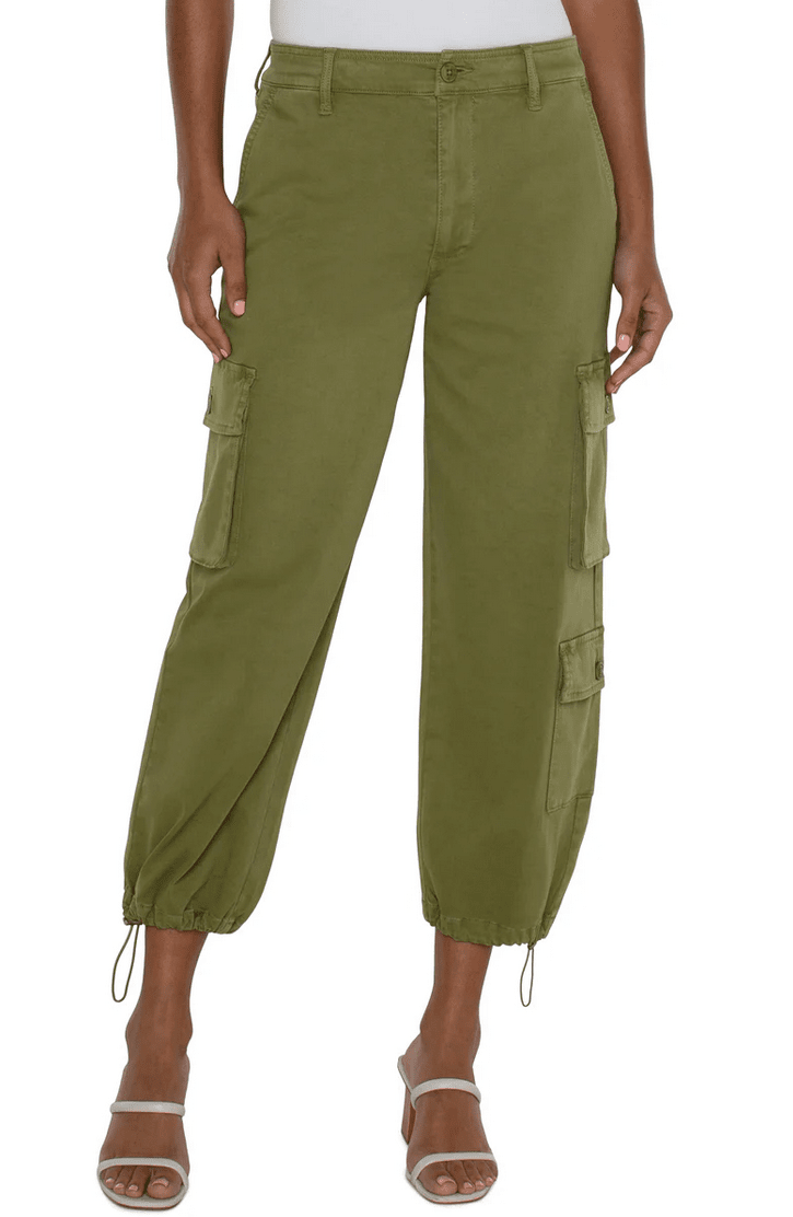 Cargo Crop Pant with Cinch Hem (Eucalyptus)