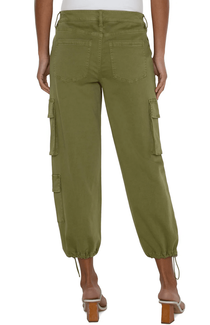 Cargo Crop Pant with Cinch Hem (Eucalyptus)