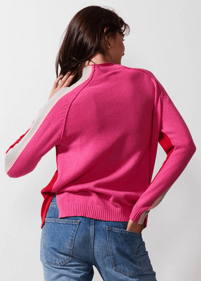 Contrast Funnel Neck Sweater