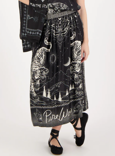 Black Magic Vanessa Printed Midi Skirt