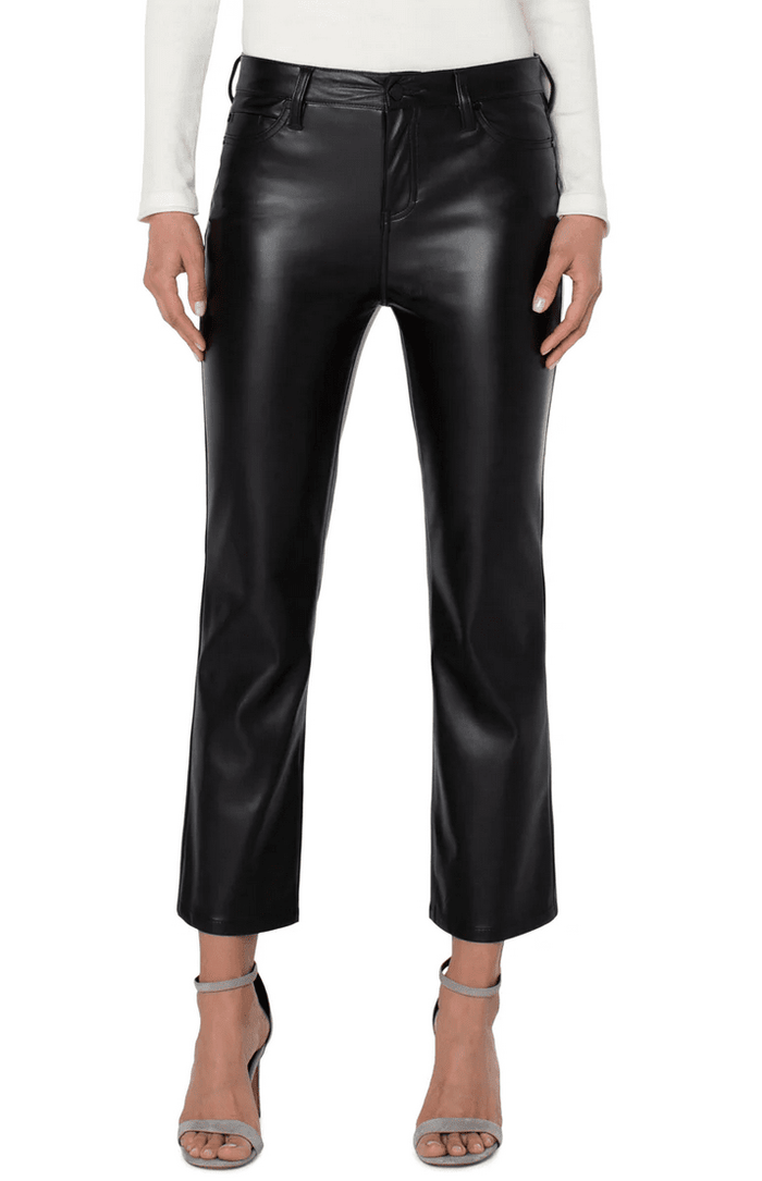 Faux Leather Hannah Cropped Flare