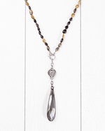 Faceted Agate With Silver Charm and Agate Teardrop