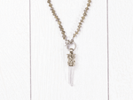 Smooth Labradorite Bead Necklace with Dagger Pendant