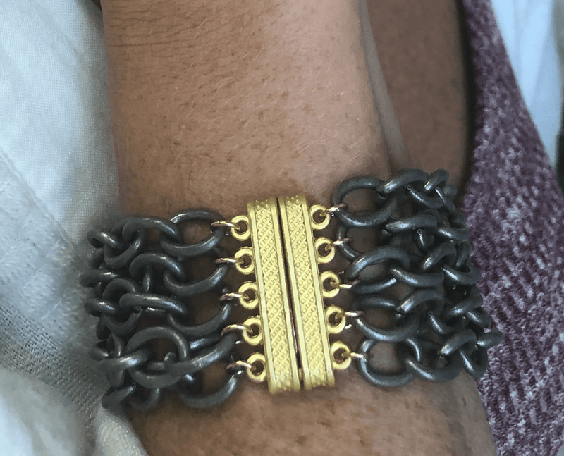 Oxidized Silver Knox 5 Strand Bracelet
