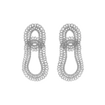 All Silver Artemis Duo Handmade Crochet Earrings