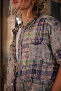 Yarn-Dyed Patchwork Perletta Shirt