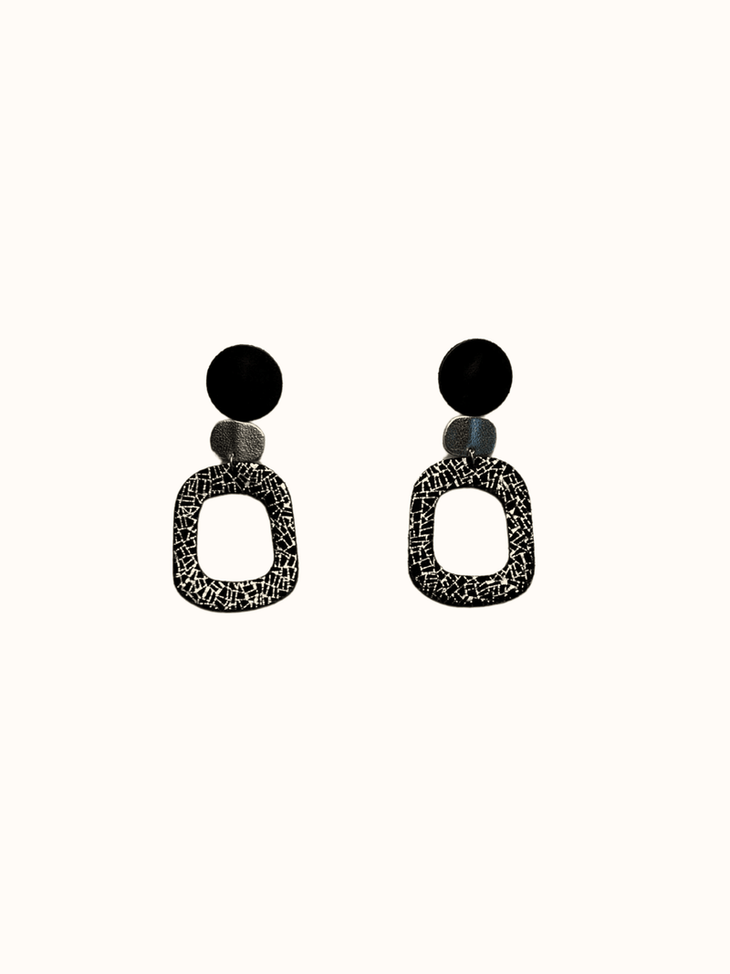 Textured Square Post Earring