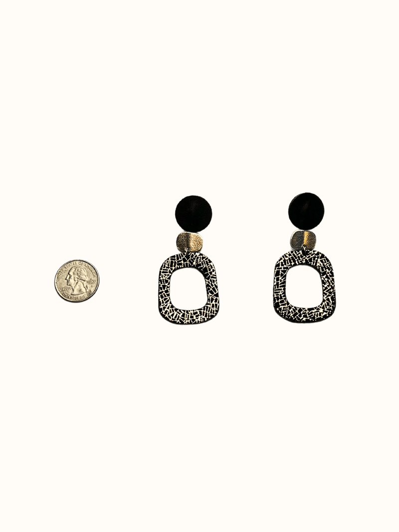 Textured Square Post Earring