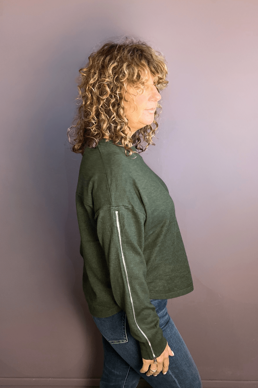 Zip Sleeve Sweater