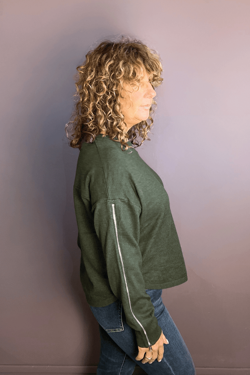 Zip Sleeve Sweater