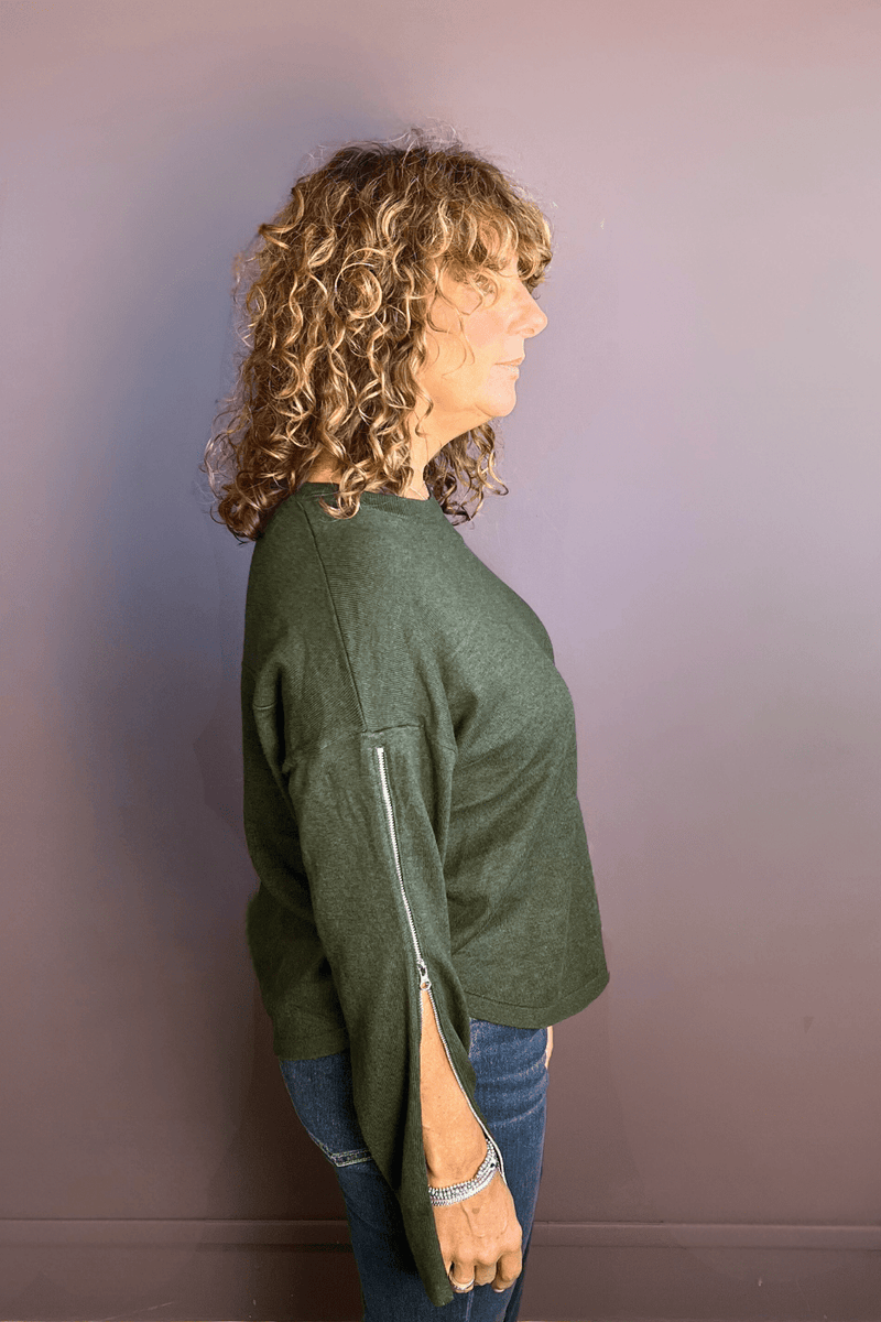 Zip Sleeve Sweater