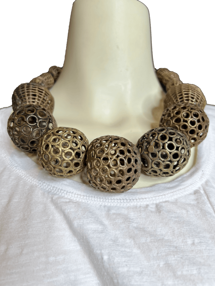 African Brass Beads Necklace