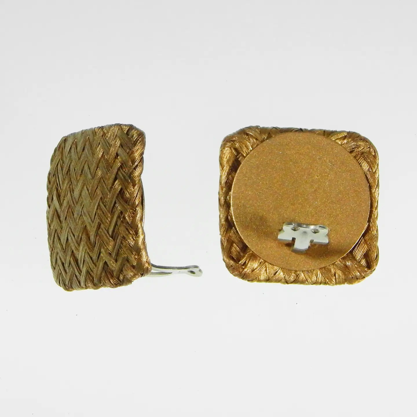Basket Weave Clip-On Earring