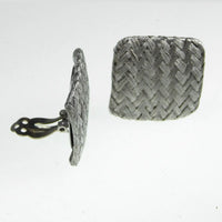 Basket Weave Clip-On Earring