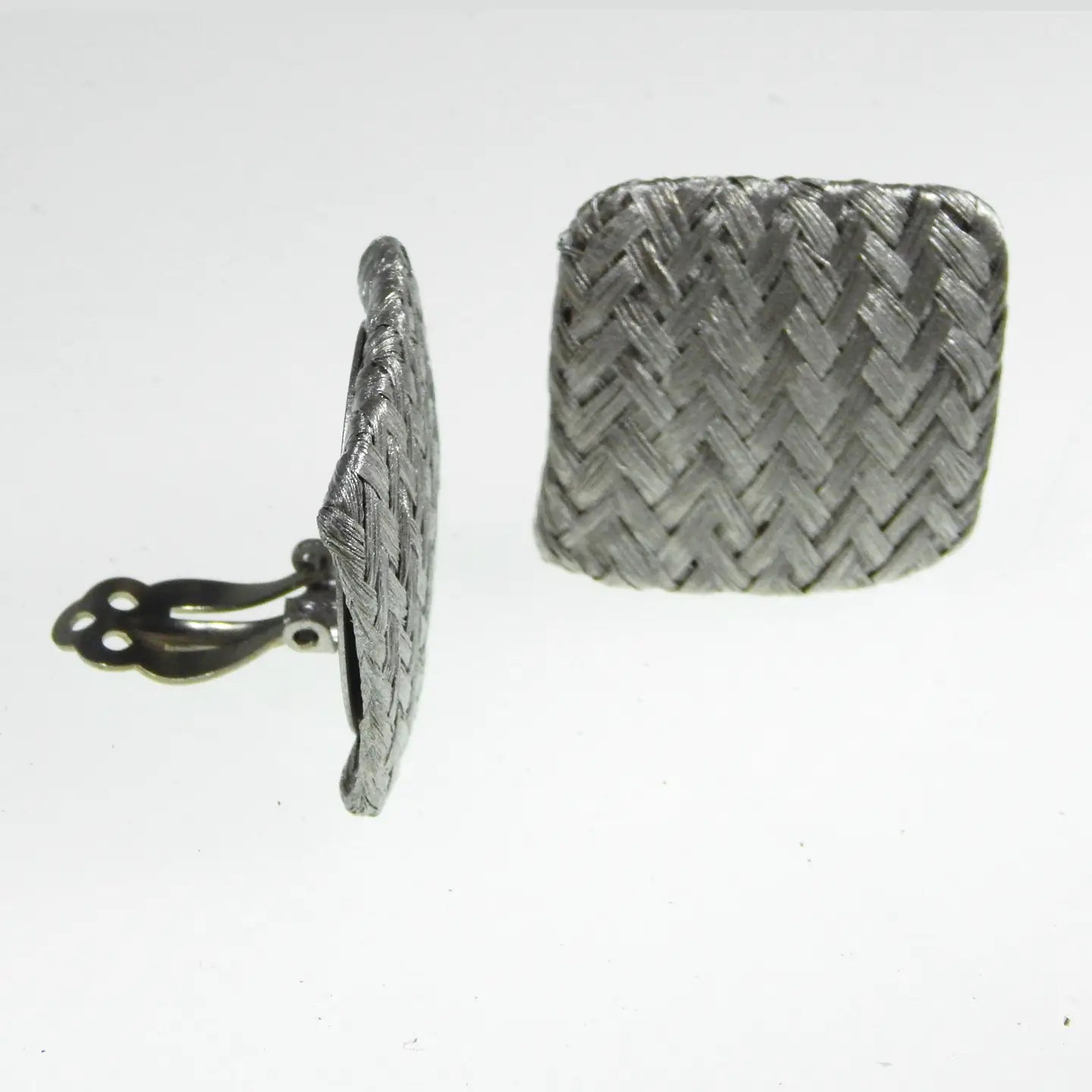 Basket Weave Clip-On Earring