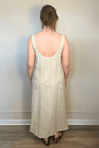 Elastic Strap Linen Dress