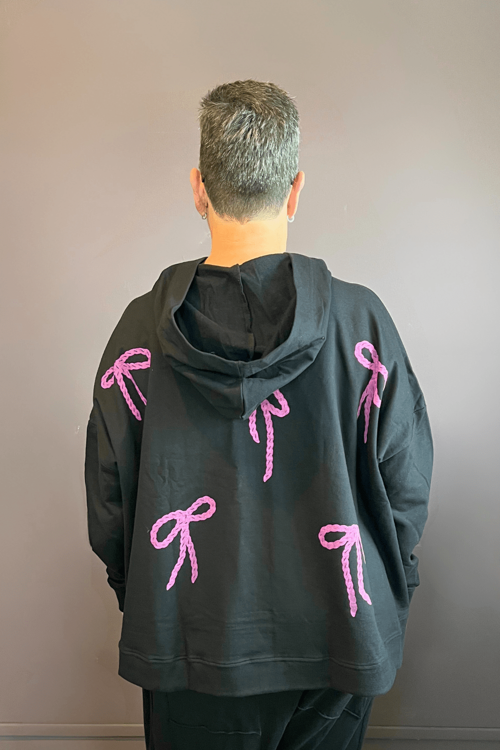 Black Pink Ribbon Hoodie