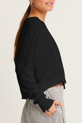 Shadow Cropped Crewneck Sweater