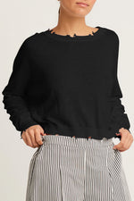 Shadow Cropped Crewneck Sweater