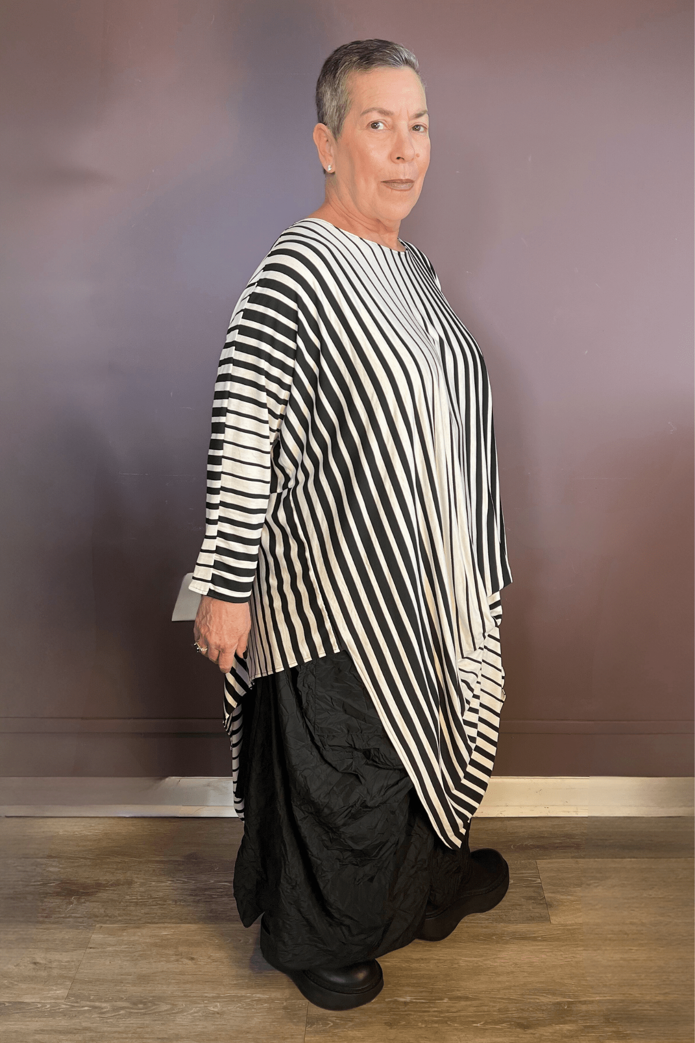 Black Stripe Tunic Top