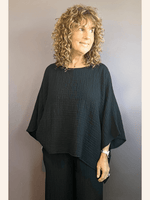 Black Gauze Alina Top - Plus Size