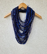 Blue Textile Scarf Necklace