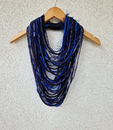 Blue Textile Scarf Necklace