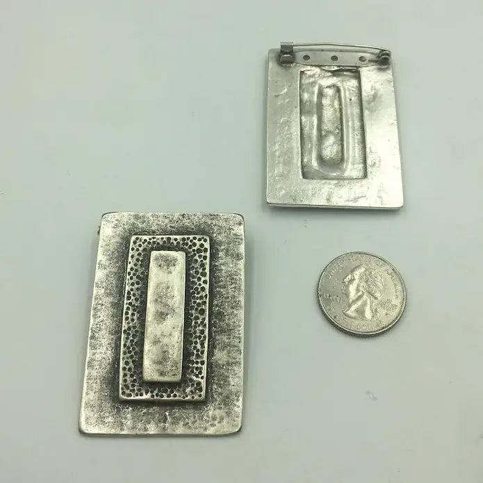 Brutalist Rectangular Brooch