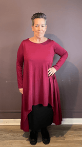 Burgundy Hi-Lo Tunic Dress