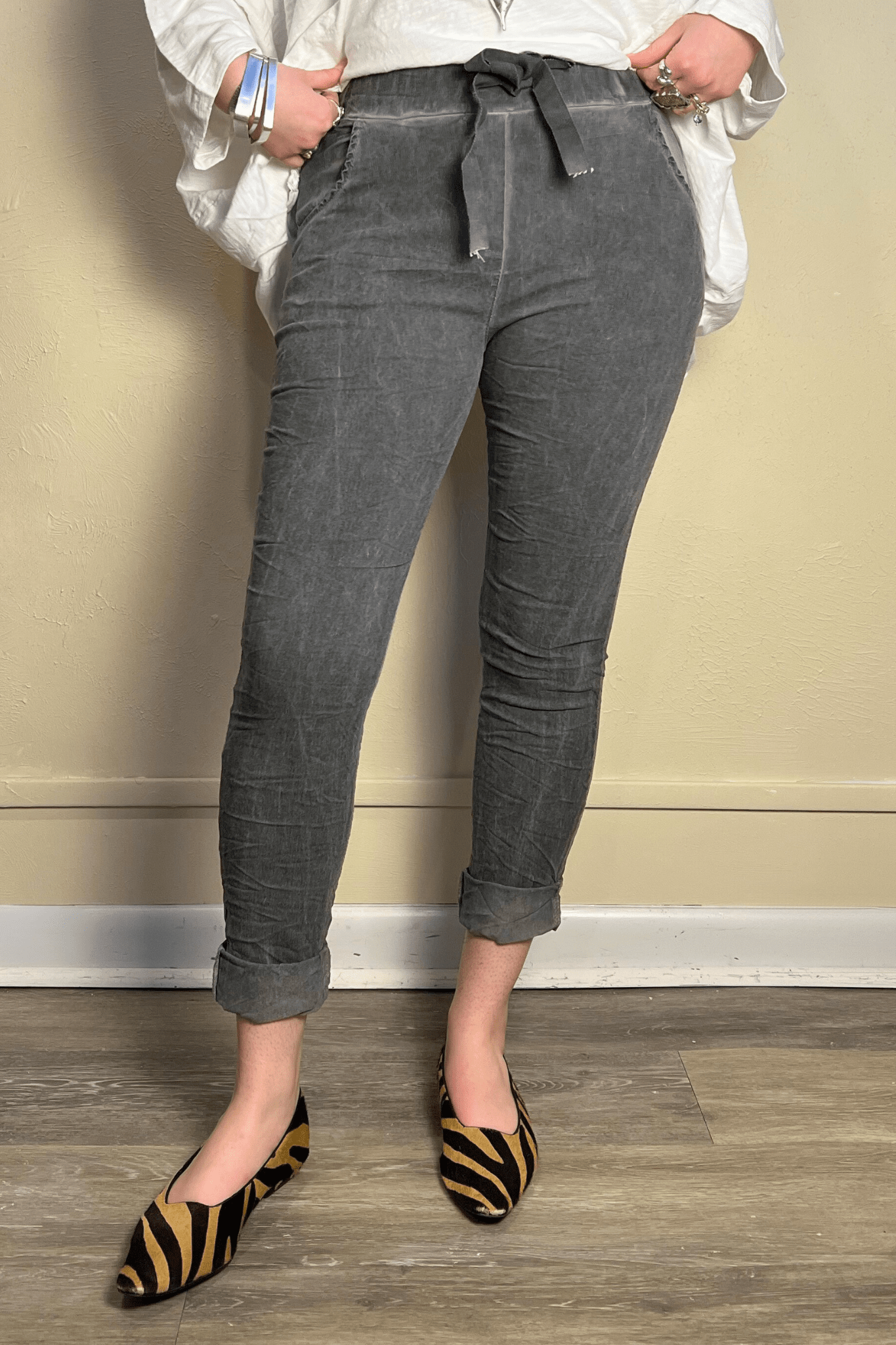 Drawstring Skinny Pull-On Pant