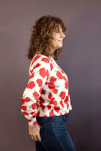 Crop Roses Cardi