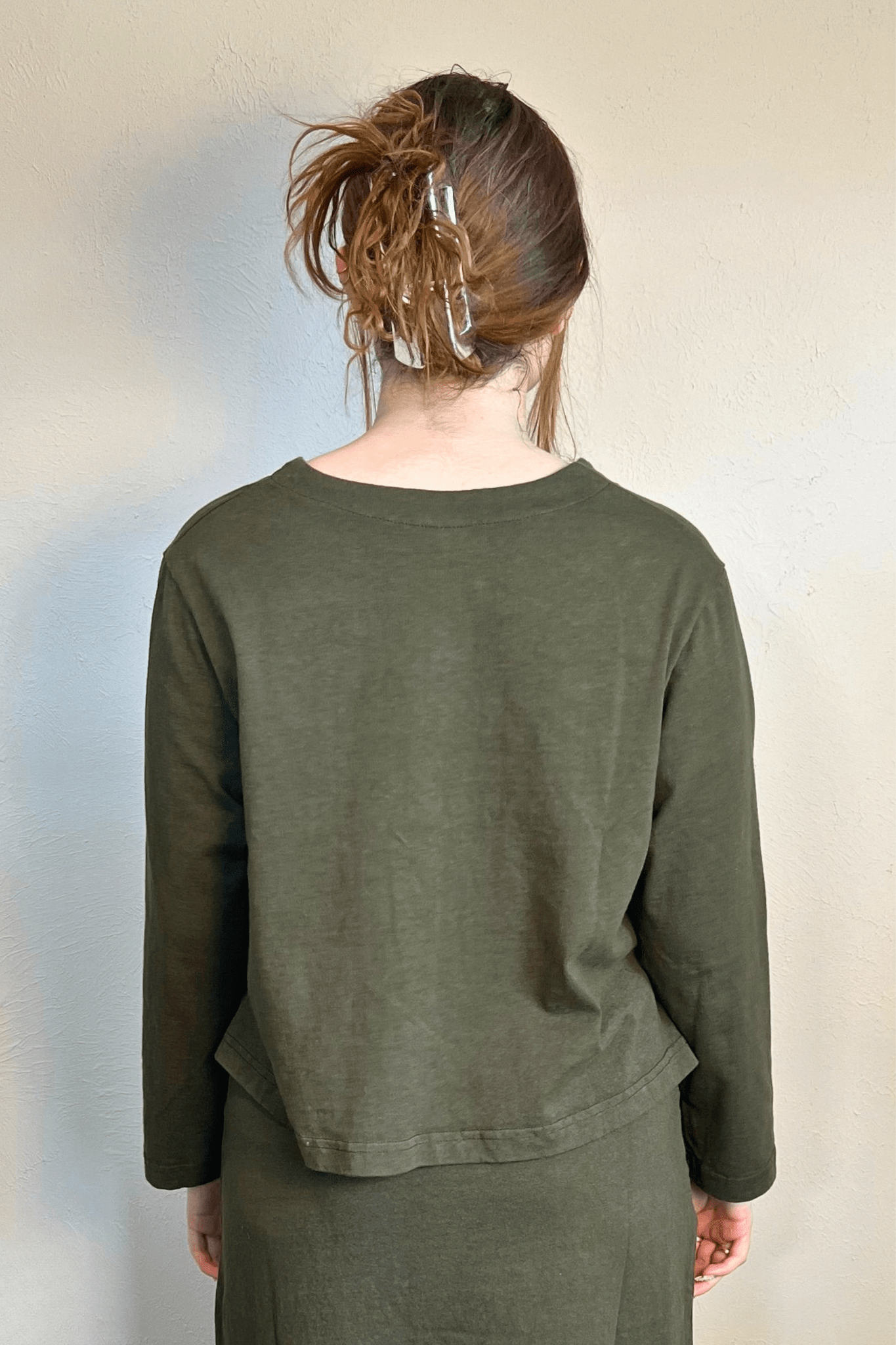 Crop V Cardigan - Peppercorn