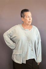 Grey Heather Diagonal Top