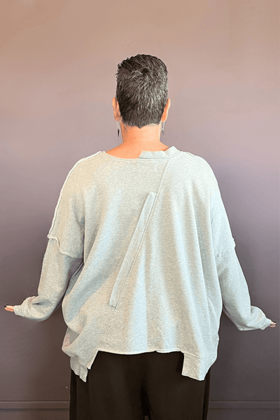Grey Heather Diagonal Top