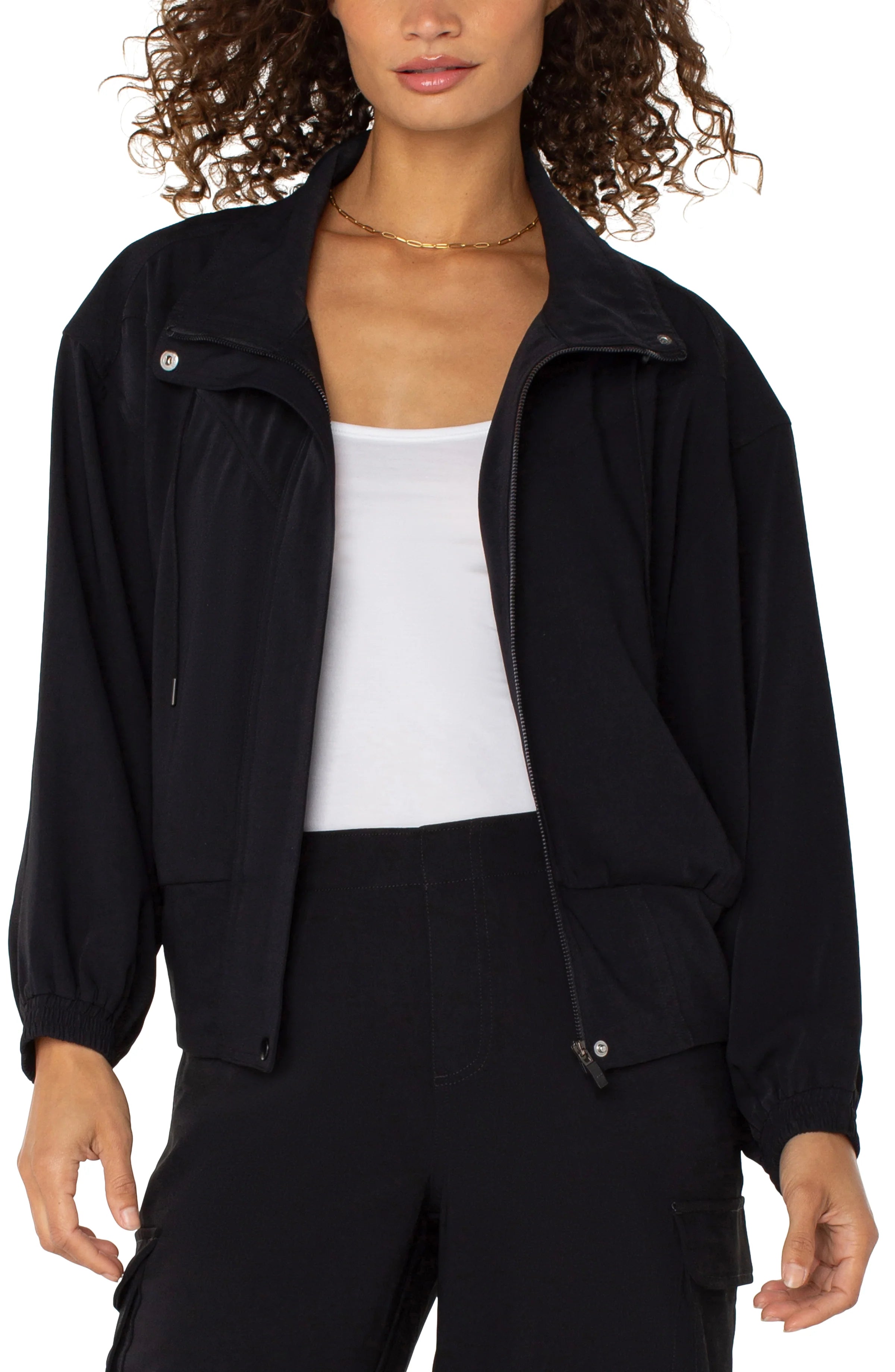 Zip-Up Dolman Jacket (Black)