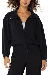 Zip-Up Dolman Jacket (Black)