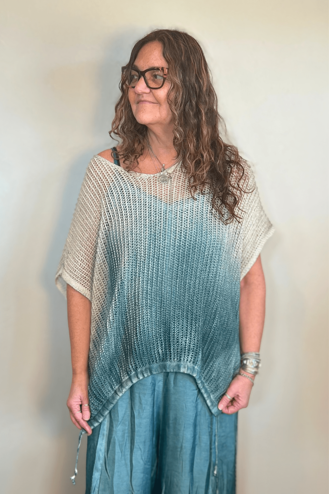 Ombré Open Knit Sweater