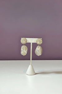Smoky Grey Espelette Clip On Earrings